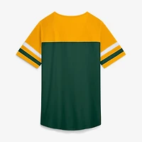 Women's Fanatics Green Bay Packers Curl Route Athena Lace-Up T-Shirt