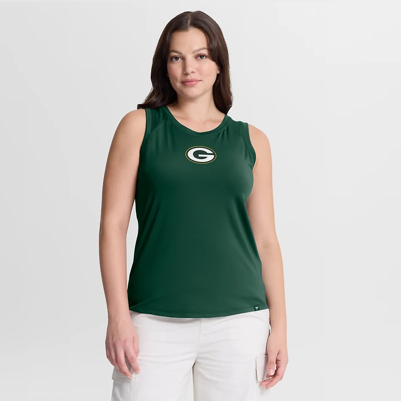 Débardeur de performance Fanatics Green Bay Packers pour femme, dos en maille drapée