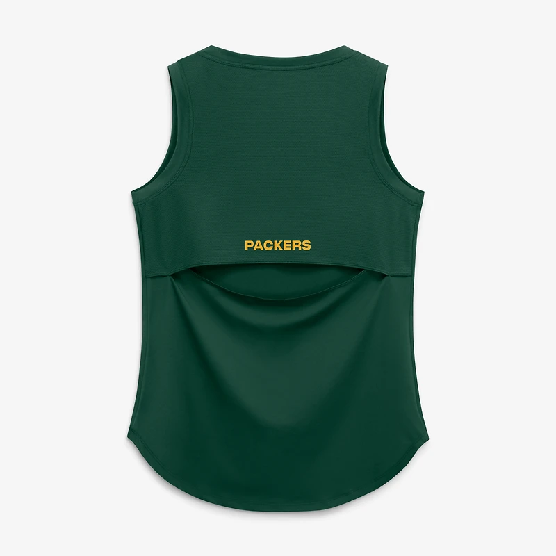 Débardeur de performance Fanatics Green Bay Packers pour femme, dos en maille drapée