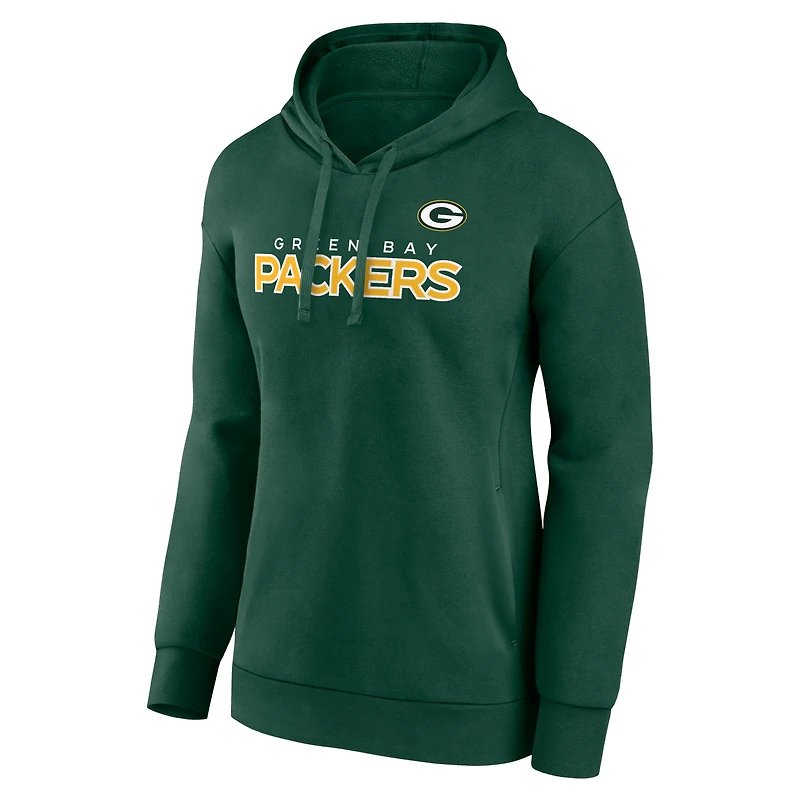 Sweat à capuche emblématique en molleton de coton pour femmes Fanatics Green Bay Packers