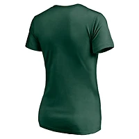 T-shirt à col en V Fanatics Green Bay Packers Nostalgia pour femmes