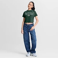 Haut court raglan tri-blend vert Green Bay Packers pour femme (Fanatics)