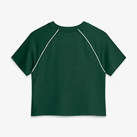 Women's Fanatics Green Bay Packers Offensive Scheme Raglan Tri-Blend Cropped Top