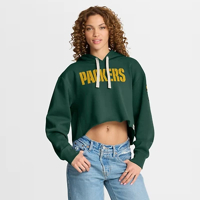 Women's Fanatics Green Bay Packers Oversized Hometown Heritage Cropped Hoodie