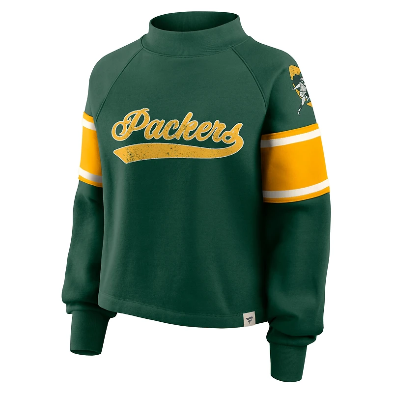 Pull surdimensionné à col montant Fanatics Green Bay Packers pour femme