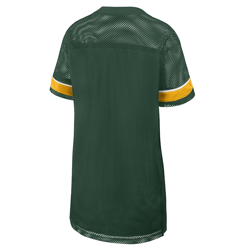 Women's Fanatics Green Bay Packers Oversized Mesh V-Neck Dress