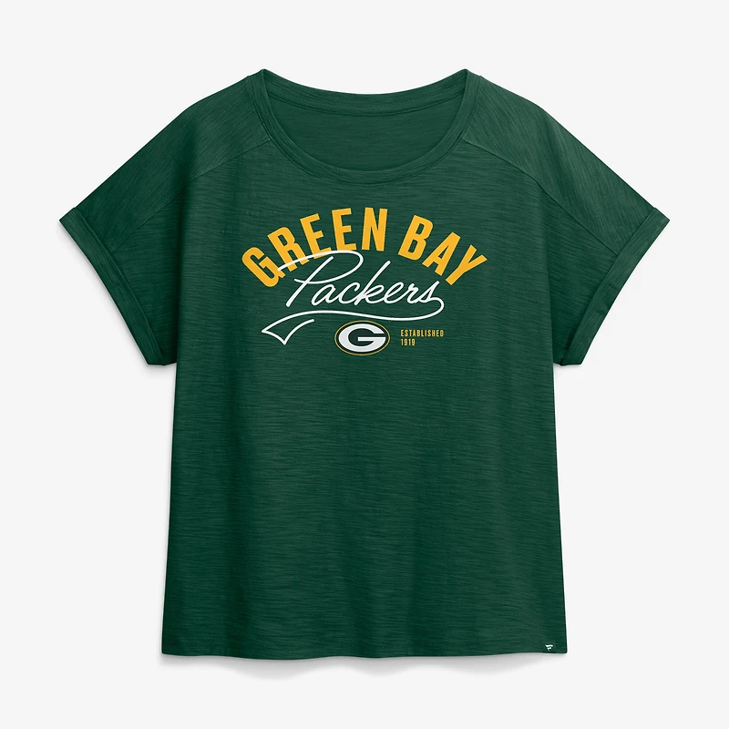 T-shirt oversize vert Green Bay Packers pour femmes de Fanatics