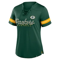 T-shirt à lacets pour femmes Fanatics Green Bay Packers Play Script