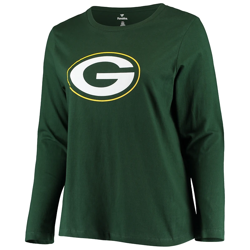 Women's Fanatics Green Bay Packers Plus Primary Logo Long Sleeve T-Shirt