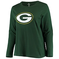 Women's Fanatics Green Bay Packers Plus Primary Logo Long Sleeve T-Shirt