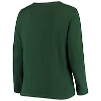 T-shirt à manches longues Fanatics Green Bay Packers grande taille pour femmes, logo principal