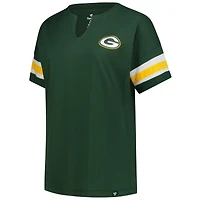 T-shirt à col cranté Redzone pour femme, taille plus, vert, fanatiques, des Packers de Green Bay