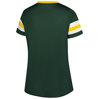 Women's Fanatics Green Bay Packers Plus Rhinestone Redzone Athena Lace-Up Notch Neck T-Shirt