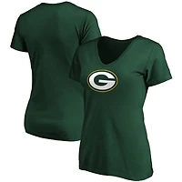 Women's Fanatics Green Bay Packers Primary Logo V-Neck T-Shirt