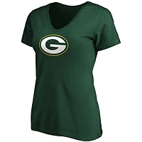 Women's Fanatics Green Bay Packers Primary Logo V-Neck T-Shirt