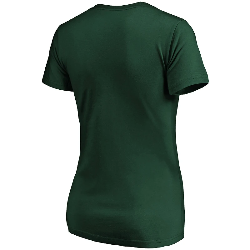 Women's Fanatics Green Bay Packers Primary Logo V-Neck T-Shirt