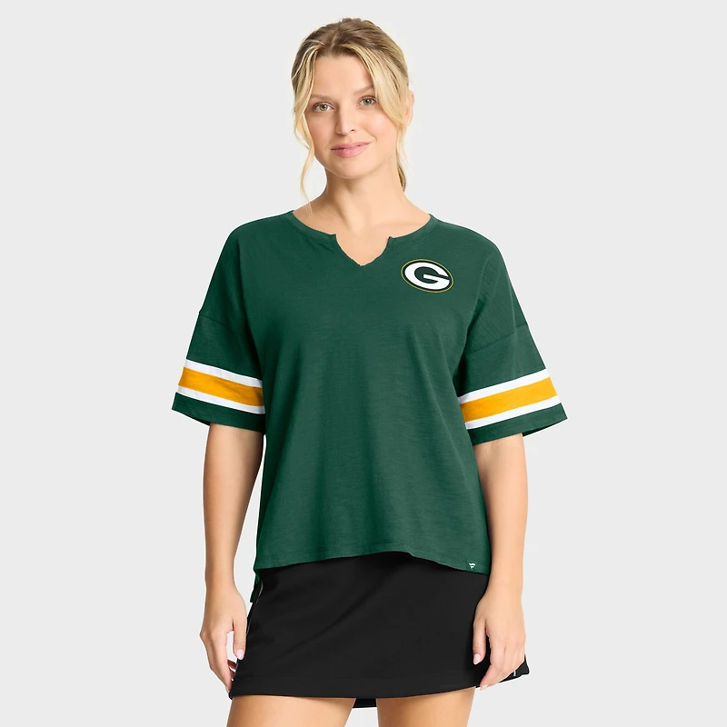 Women's Fanatics Green Bay Packers Redzone Curl Route T-Shirt