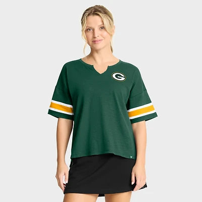 T-shirt Fanatics Green pour femmes des Packers de Bay Redzone Curl Route