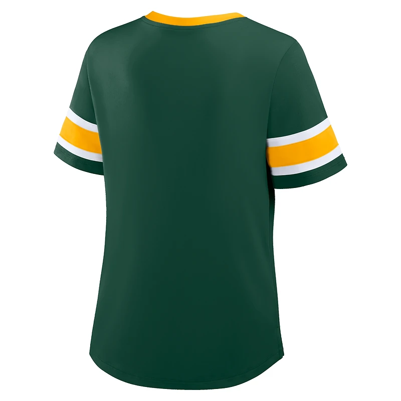 T-shirt à lacets Athena Redzone Draw Play des Packers de Green Bay pour femmes
