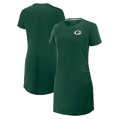 Women's Fanatics Green Bay Packers Ruched Drape T-Shirt Dress