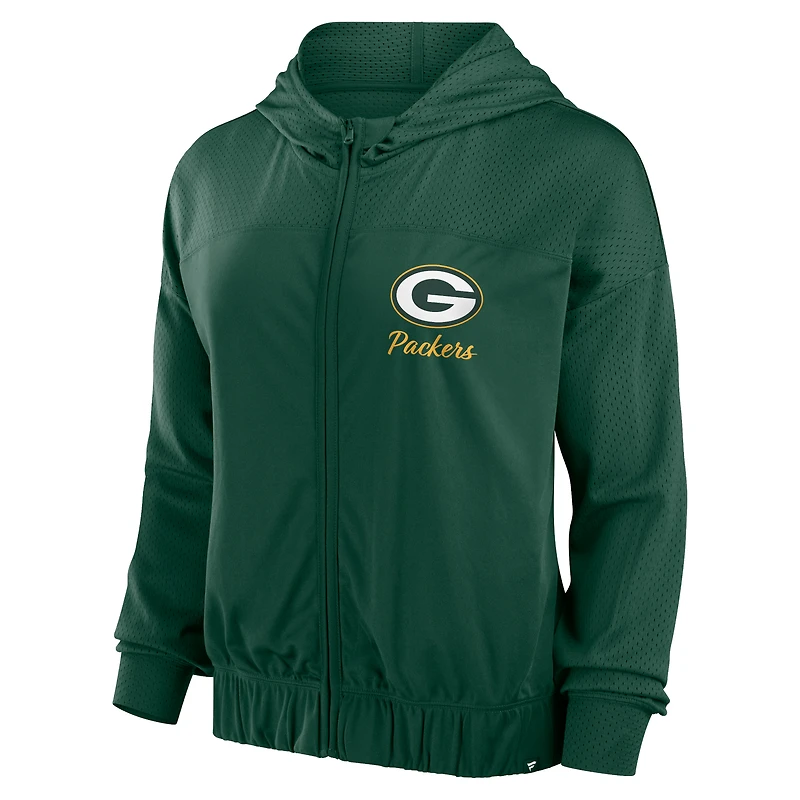 Sweat à capuche entièrement zippé Fanatics Green Bay Packers pour femmes