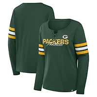 Women's Fanatics  Green Bay Packers Team First Coverage Scheme Lace-Up Long Sleeve T-Shirt