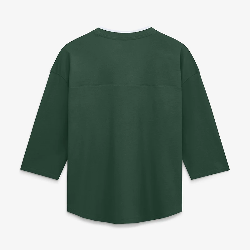 Women's Fanatics Green Bay Packers Team First Deceptive Juke 3/4-Sleeve V-Neck T-Shirt