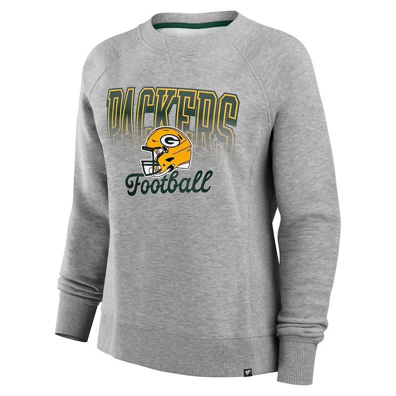 Sweat-shirt en polaire Heather Gray pour femme Fanatics des Packers de Green Bay Hit Hard