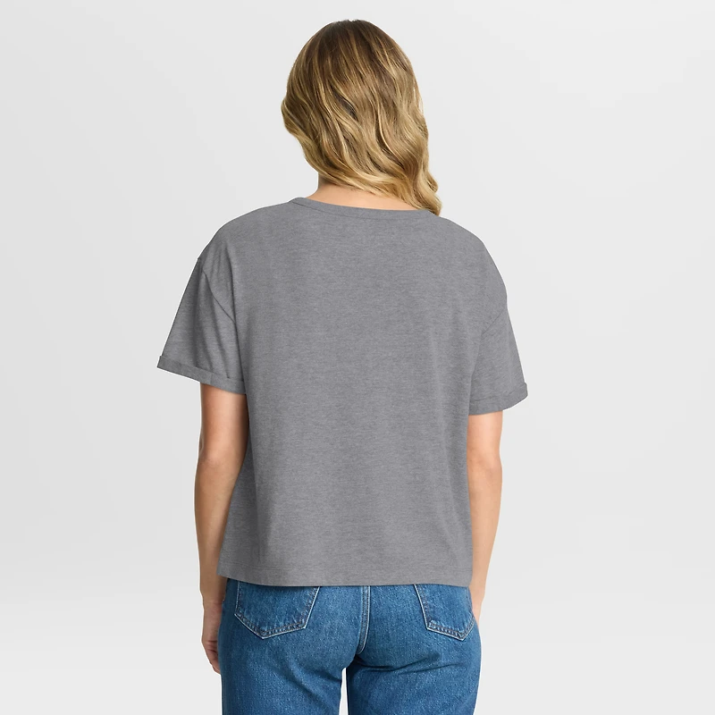 T-shirt Fanatics Heather Gray Green Bay Packers Overplayed Tribute Tri-Blend Boxy pour femmes