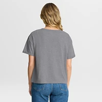 T-shirt Fanatics Heather Gray Green Bay Packers Overplayed Tribute Tri-Blend Boxy pour femmes