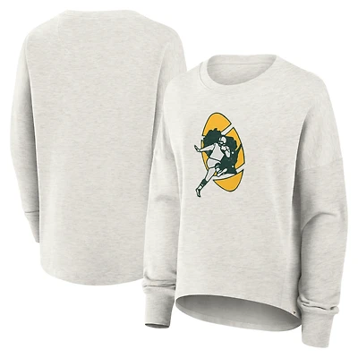 Sweat-shirt surdimensionné Fanatics Heather Grey des Green Bay Packers pour femme