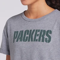 T-shirt boxy tri-blend gris chiné Fanatics pour femme des Packers de Green Bay Swing Pass