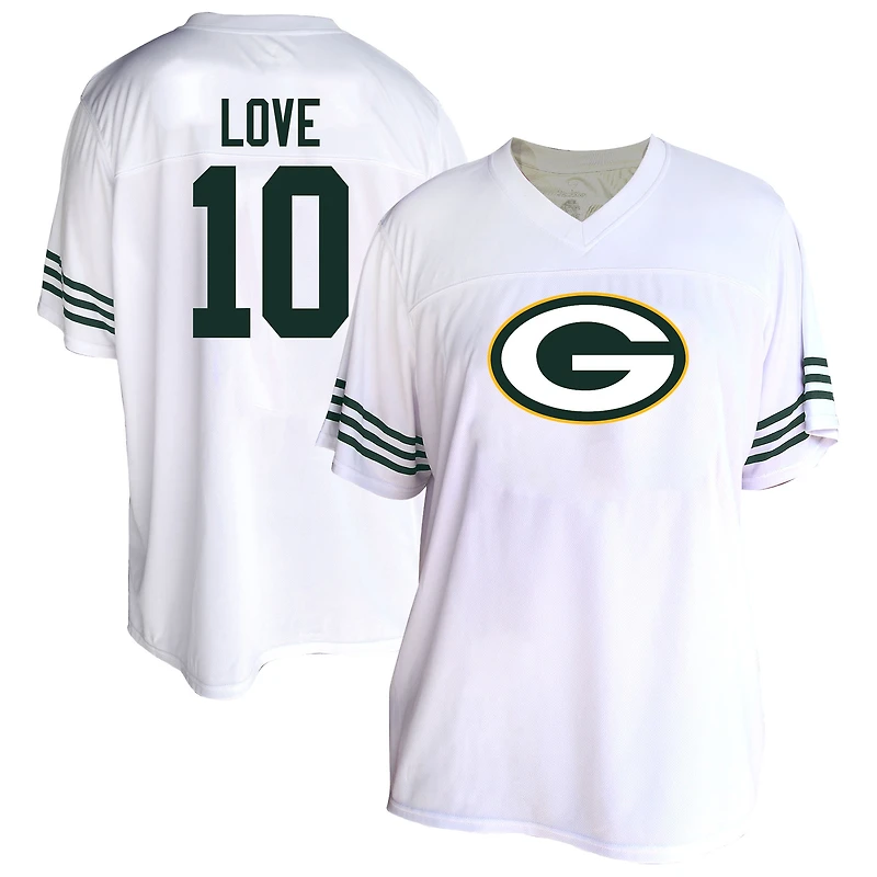 Women's Fanatics Jordan Love White Green Bay Packers Plus Fashion Jersey