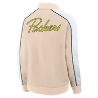 Veste universitaire à boutons-pression Fanatics Tan Green Bay Packers Lounge pour femmes