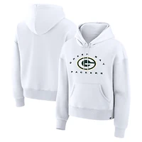 Women's Fanatics White Green Bay Packers Eligible Receiver Legacy Pullover Hoodie