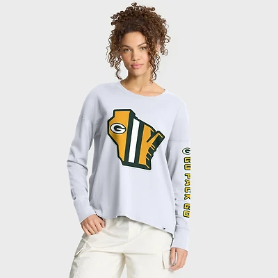 T-shirt à manches longues Fanatics pour femme, blanc, héritage de la ville natale des Packers Green Bay