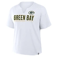 T-shirt boxy blanc Fanatics Redzone des Packers de Green Bay pour femme