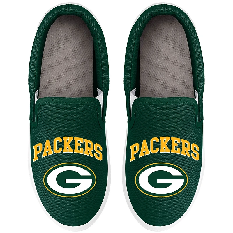 Women's FOCO Green Bay Packers Big Logo Slip-On Sneakers