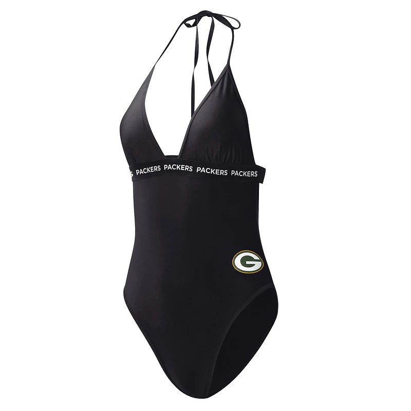 Maillot de bain une pièce G-III 4Her pour femme par Carl Banks, noir, Green Bay Packers.