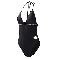 Maillot de bain une pièce G-III 4Her pour femme par Carl Banks, noir, Green Bay Packers.