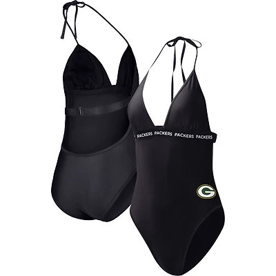 Maillot de bain une pièce G-III 4Her pour femme par Carl Banks, noir, Green Bay Packers.