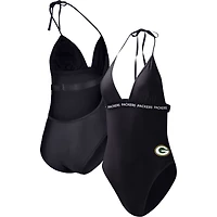 Maillot de bain une pièce G-III 4Her pour femme par Carl Banks, noir, Green Bay Packers.