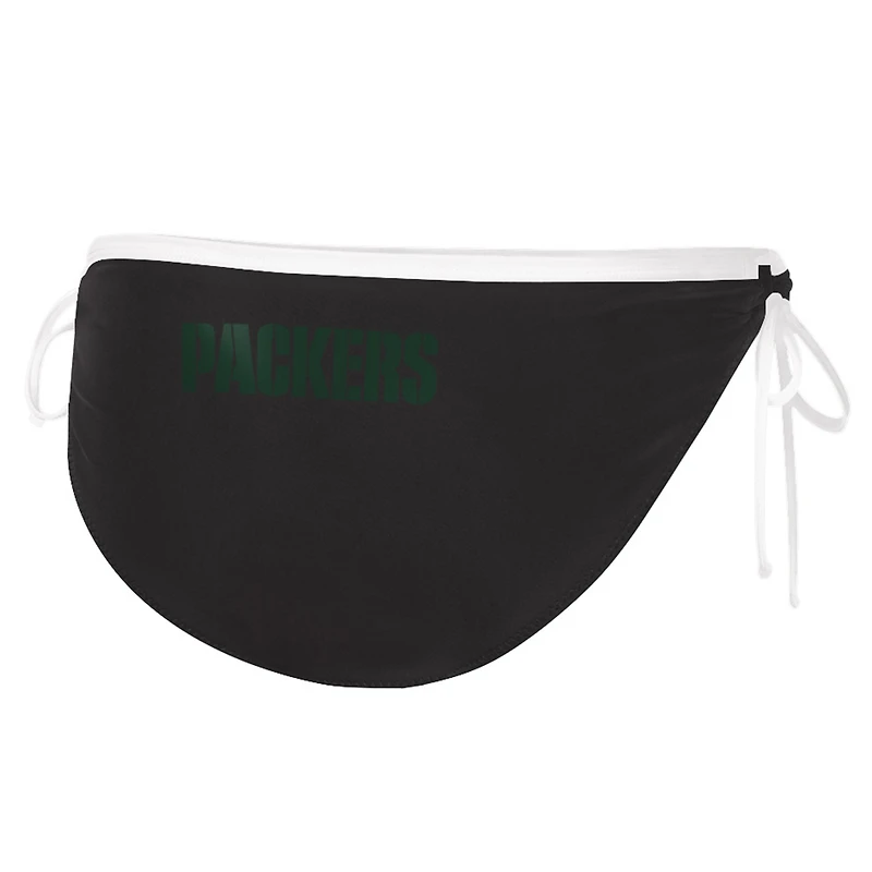 Women's G-III 4Her by Carl Banks Black Green Bay Packers Logo Perfect Match - Bikini Bottom