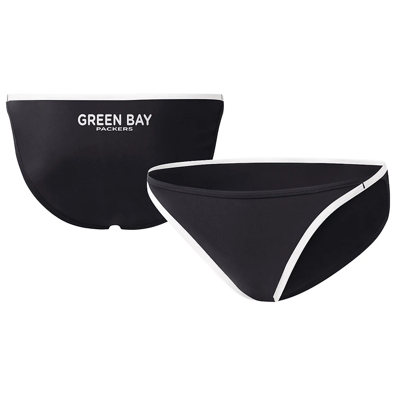 Bas de bikini G-III 4Her pour femme par Carl Banks, noir, motif Green Bay Packers.