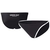 Bas de bikini G-III 4Her pour femme par Carl Banks, noir, motif Green Bay Packers.