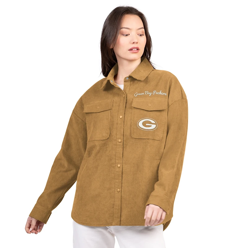 Veste-chemise en velours côtelé G-III 4Her pour femme par Carl Banks Brown des Green Bay Packers