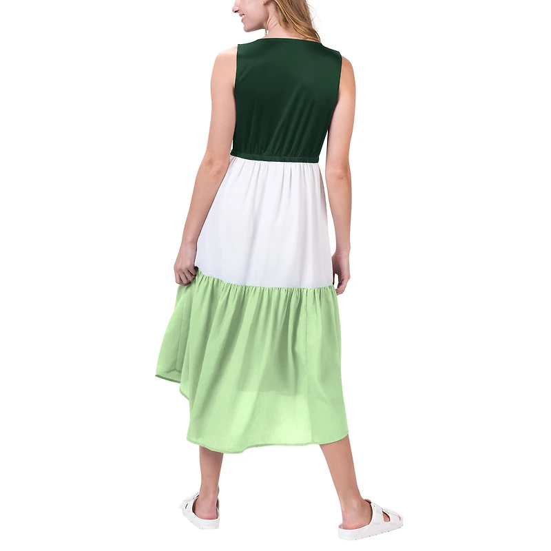 Robe G-III 4Her by Carl Banks pour femmes Vert/Blanc Green Bay Packers 12th Inning Colorblock Dress