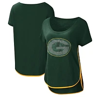 T-shirt G-III 4Her by Carl Banks Green Bay Packers vert pour femme à encolure dégagée Rookie
