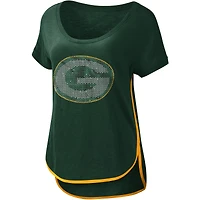 T-shirt G-III 4Her by Carl Banks Green Bay Packers vert pour femme à encolure dégagée Rookie