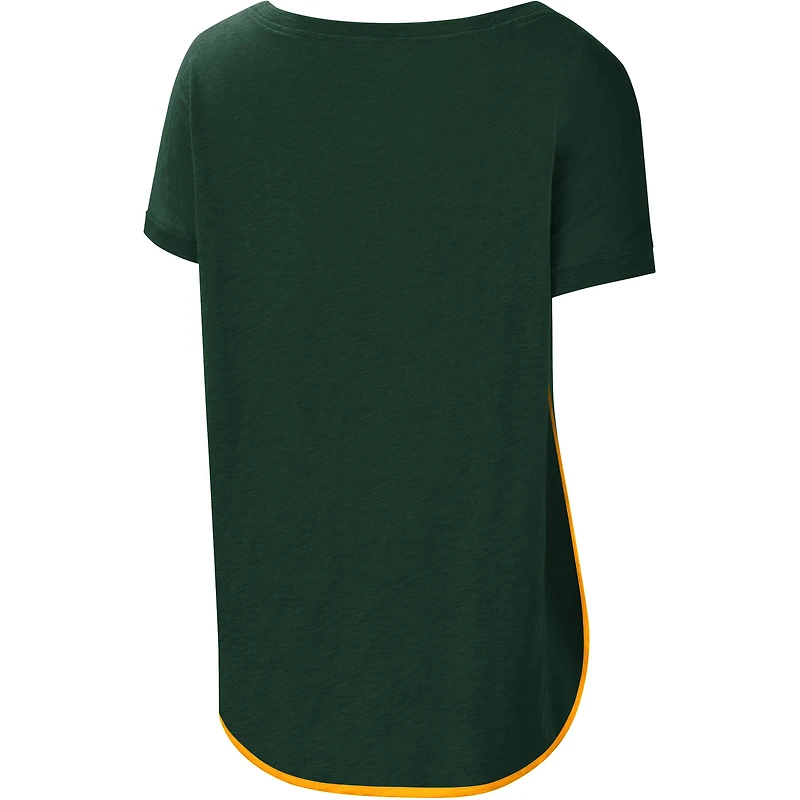 T-shirt G-III 4Her by Carl Banks Green Bay Packers vert pour femme à encolure dégagée Rookie